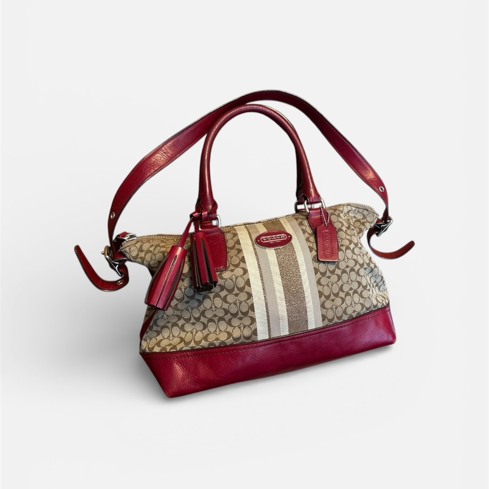 COACH 2012 Signature Bag W/ Legacy Tassle - Picture 2 of 6